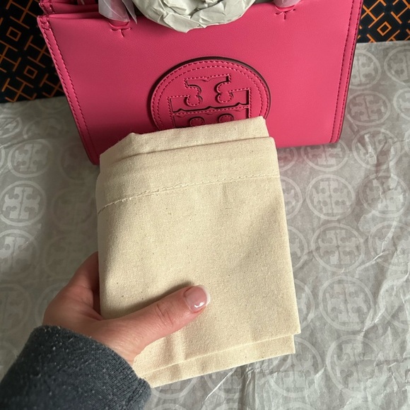 Tory Burch Mini Ella Bio Tote Bag Crossbody Pink Love - Picture 11 of 11